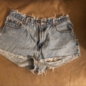 Levi high waisted jean cutoff shorts